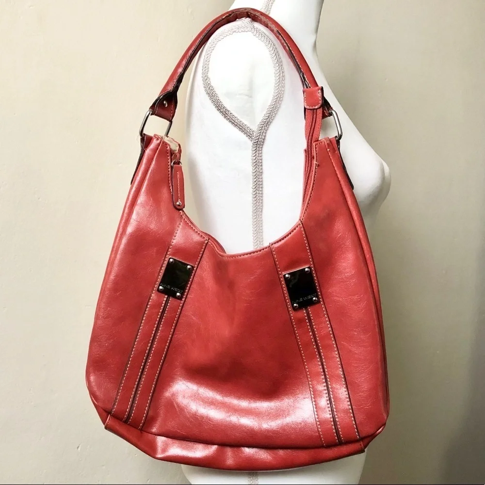 Nine West Brick Red Zip Up Shoulder Bag - Picture 7 of 10